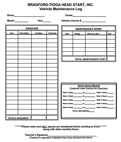 Maintenance Record Template Excel Templates