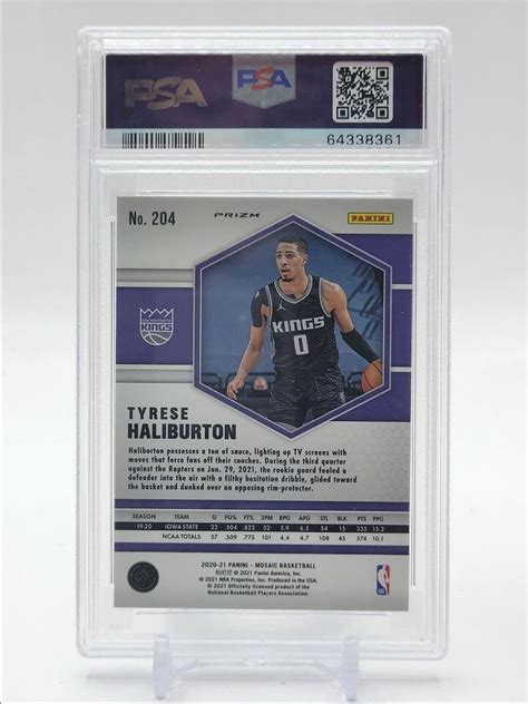 TYRESE HALIBURTON 2020 21 MOSAIC ROOKIE GENESIS PRIZM SP RC PSA 10