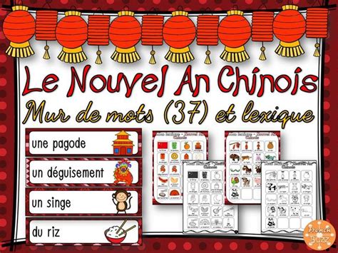 Nouvel An Chinois Mur De Mots Et Lexique French Chinese New Year