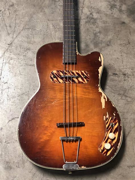 Kay Howlin’ Wolf K162 1950s Sunburst Electric Bass Owned By Reverb