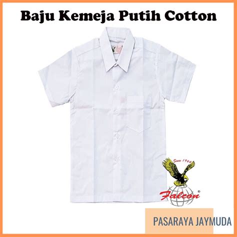 Falcon 311ex Baju Kemeja Sekolah Putih Lengan Pendek Cotton Tebal