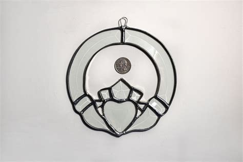 Celticirish Claddagh Beveled Glass Suncatcher Etsy