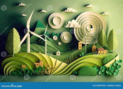 Renewable Energy And Green Energy Illustration Concept Represented By