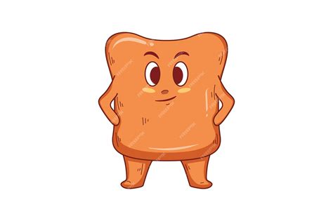 Premium Vector Cute Bread Character Design Illustration