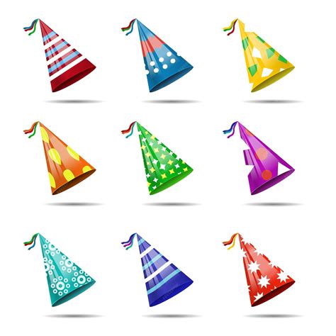 Premium Vector Set Of Realistic Isolated Party Hats