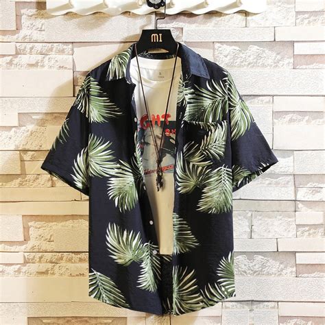 Baju Hawaii Floral Shirt Short Sleeve Summer Style Shirt For Men Hawaii