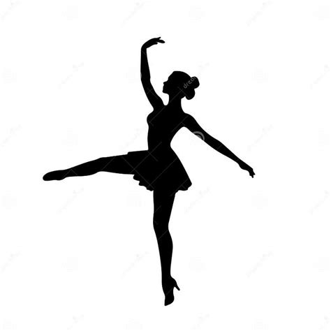 Black Silhouette of a Person in a Graceful Ballet Pose Stock Illustration - Illustration of pose ...