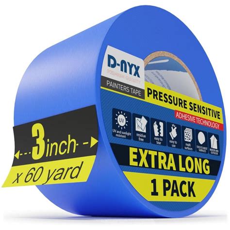 D Nyx 1 Pack Professional Painters Tape 3 Inches X 60 Yards Sharp Edge Line Technology Residue