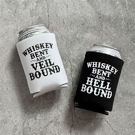 Whiskey Bent And Veil Bound Hell Bound Bachelorette Can Coolers Etsy