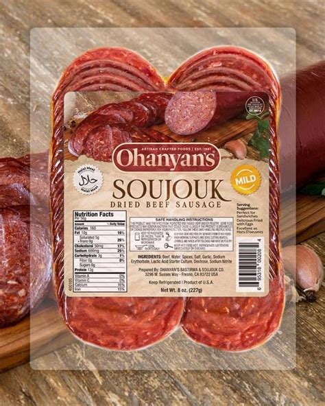 Amazon Halal Mild Sliced Soujouk Ohanyan S Dried Beef Sausage