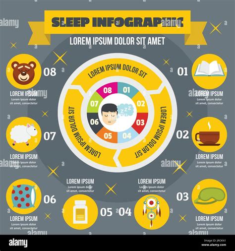 Sleep Infographic Concept Flat Style Stock Vector Image And Art Alamy