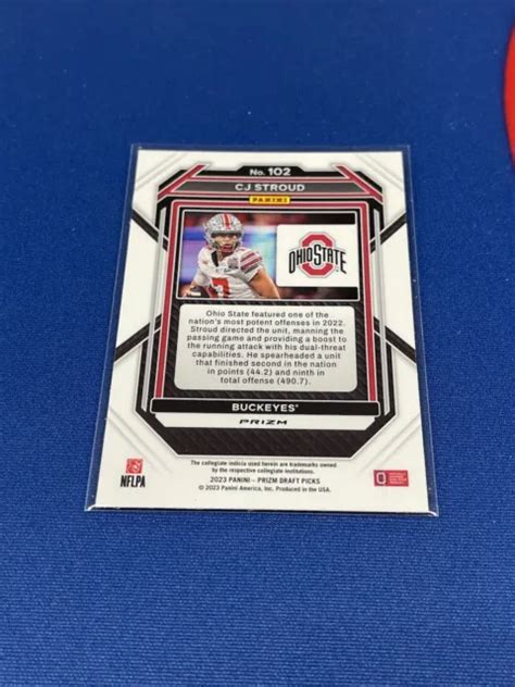 2023 PRIZM DRAFT Picks CJ Stroud Argent Recrue Prizm RC 102 Buckeyes