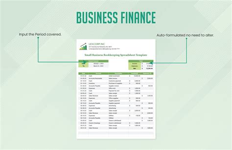 Business Finance Template in MS Excel, Google Sheets - Download ...