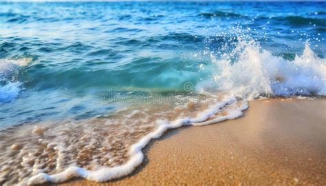 Sun Kissed Shores Azure Seas And Cloud Kissed Skies Stock Image