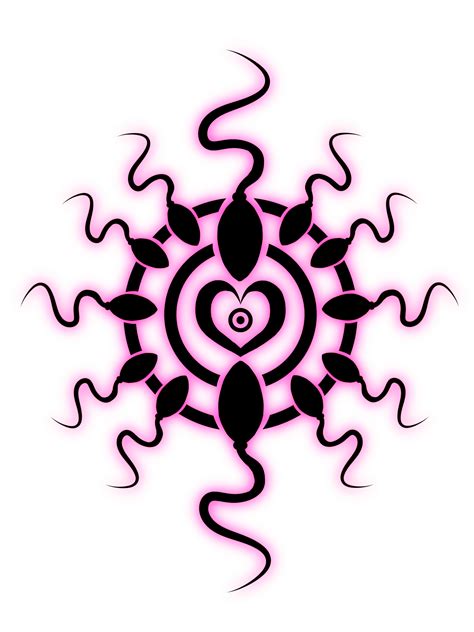 A Black And Pink Tattoo Design On A White Background