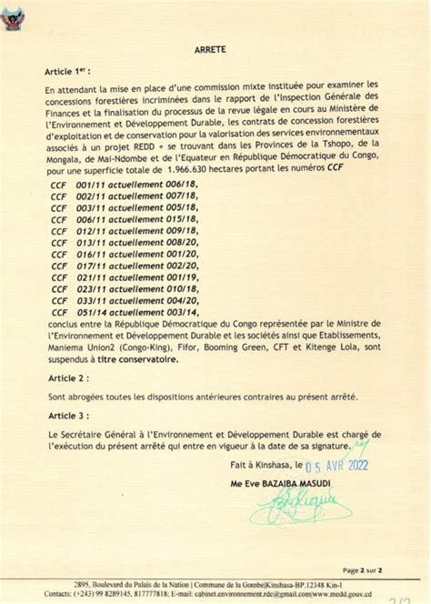 ARRETE MINISTÉRIEL N015 CAB VPM MIN EDD TSB PDK 02 2022 DU 05 AVRIL