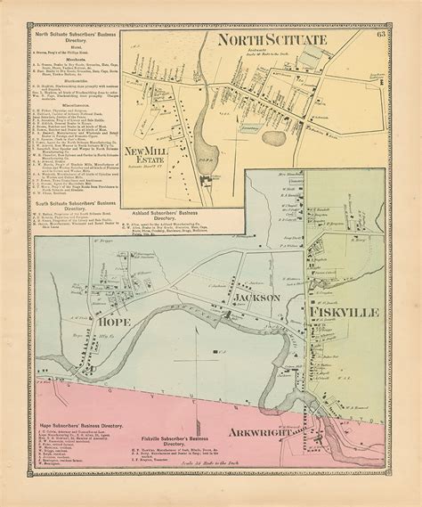 NORTH SCITUATE, Rhode Island 1870 Map