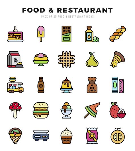 Premium Vector Icons Set Food And Restaurant For Web App Vector