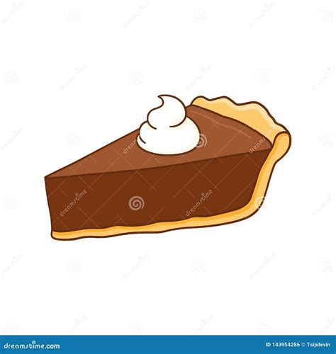 Ilustração Da Fatia Da Torta Do Chocolate No Fundo Branco Ilustração