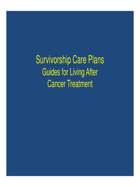 Fillable Online Survivorship Care Plans Fax Email Print Pdffiller