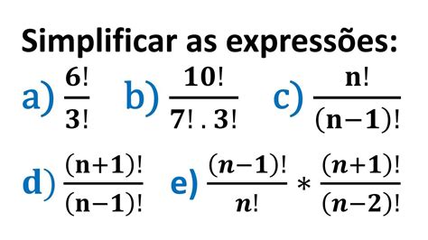 Simplificação De Expressões Fatorial Youtube