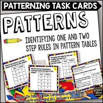 Input Output Table Patterning Task Card Activity By Runde S Room