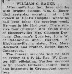 William Charles Bauer 1863 1924 Memorial Find A Grave