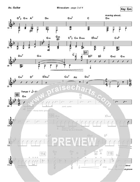 Miraculum Acoustic Guitar Sheet Music Pdf Lincoln Brewster Praisecharts