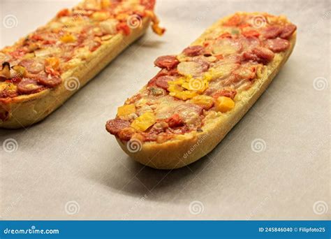 Pizza Baguette Stock Photo Image Of Paprika Oven Food