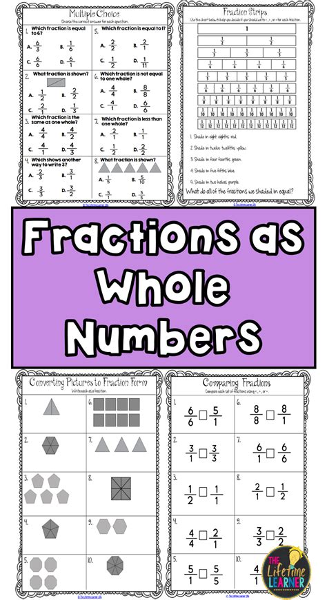 Fractions As Whole Numbers Worksheet