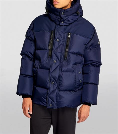 Mens RLX Ralph Lauren Navy Garson Hooded Puffer Jacket Harrods UK