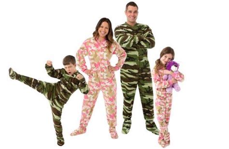 Camo Micro Polar Fleece Adult Footed Onesie Pajamas In Green And Brown