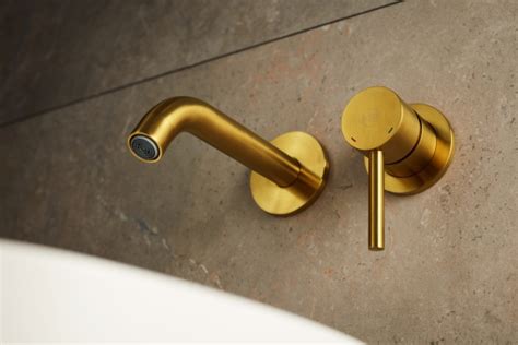 MOZA BRUSHED GOLD CONCEALED WASHBASIN MIXER Builders Fort