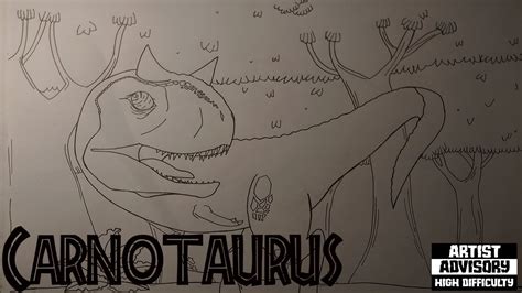 Carnotaurus Jurassic Park The Lost World Fanart Line Art Youtube