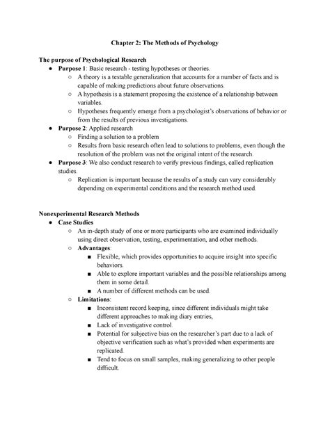 Psychology Chapter 2 Dr Jacksons Lecture Notes Chapter 2 The