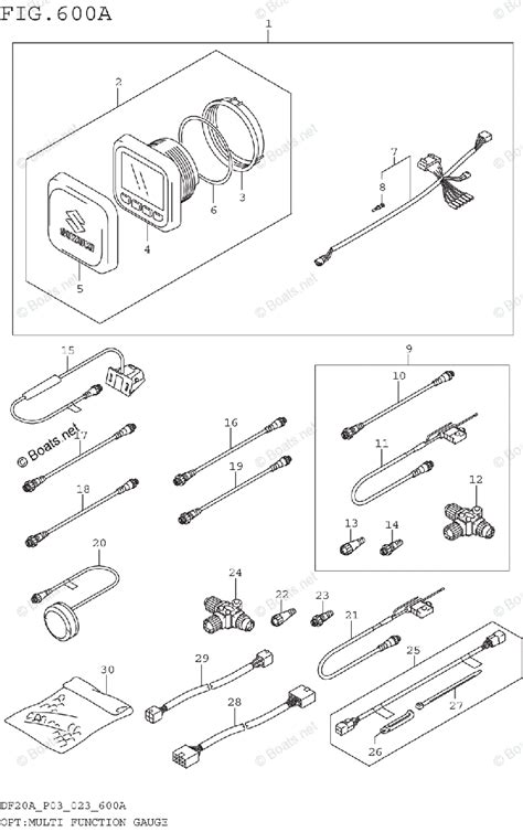 Suzuki Outboard 2023 OEM Parts Diagram For OPT MULTI FUNCTION GAUGE