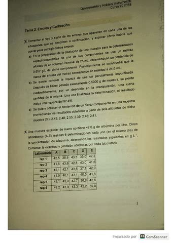 Ejercicios Tema 2 RESUELTOS Quimiometria Pdf