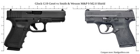 Glock G19 Gen4 Vs Sig Sauer P365 Vs Smith And Wesson Mandp 9 M2 0 Shield Size Comparison Handgun Hero