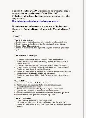 Apuntes y materiales para Ciencias Sociales de 1º y 2º de ESO junio 2015