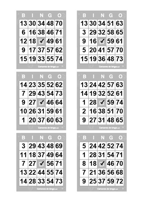 Cartones De Bingo Para Imprimir