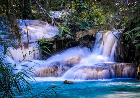 Kuang Si Falls, Laos. | Kuang si falls, Waterfall, Outdoor