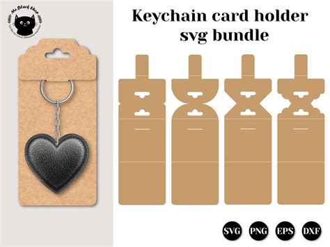 Keychain Card Holder Svg Bundle Keyring Holder Card Svg Keychain Holder