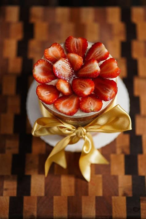 Naked Cake Covered In Strawberries Stock Photo Image Of Food Delicacy 354163218