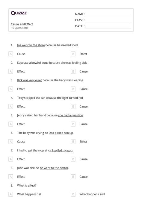 50 Cause And Effect Worksheets For 2nd Grade On Quizizz Free And Printable