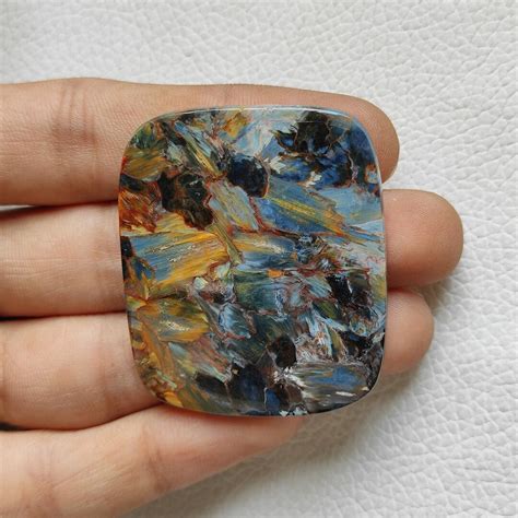 Big Cushion Shape Rare Gold Blue Fire Pietersite Cabochon Etsy