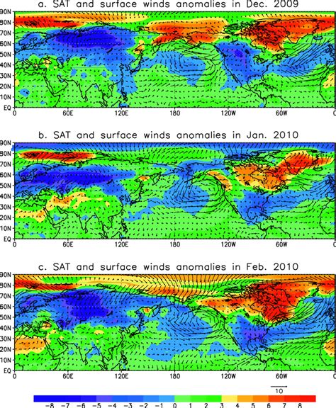 Surface Air Temperature Color Shaded 8C And Surface Wind Vectors M