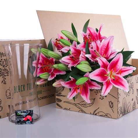 Lily Stargazer with Vase | Flower Gifts