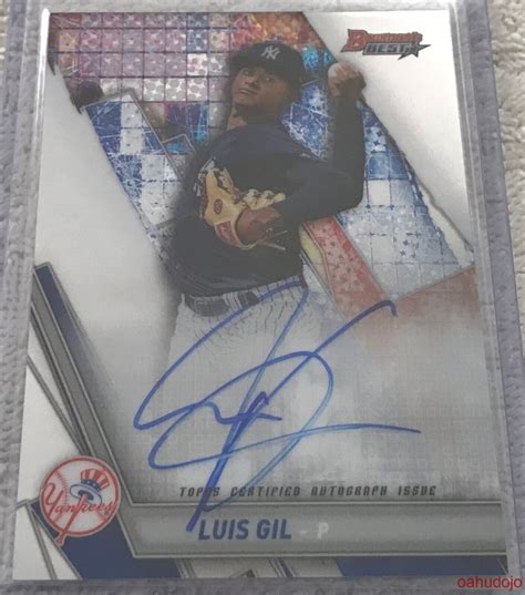 Bowman S Best Autographs B Lg Luis Gil Au Rc For Sale