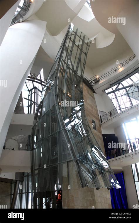 Interior Atrium in the Guggenheim Museum by Frank Gehry Bilbao, Spain ...