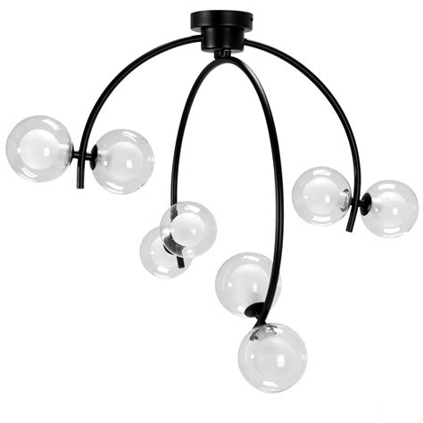 Lampa Sufitowa Szklane Kule Czarna Nowoczesna Xg Erli Pl